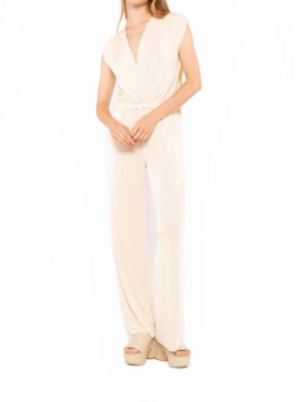 Ripley Rader Classic Jumpsuit Size 2 Small Cream Ivory Wide Leg NWT